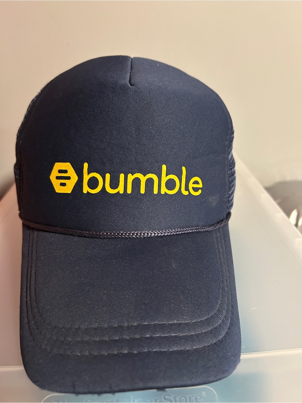 Bumble Navy and yellow trucker cap